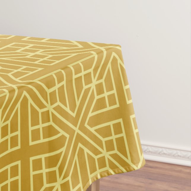 Toalha De Mesa Discover Elegant Geometric Patterns with Gold Line (Posição Original)