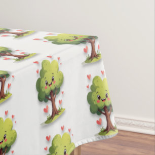 Toalha de mesa do Dia dos Namorados Árvore do Amor