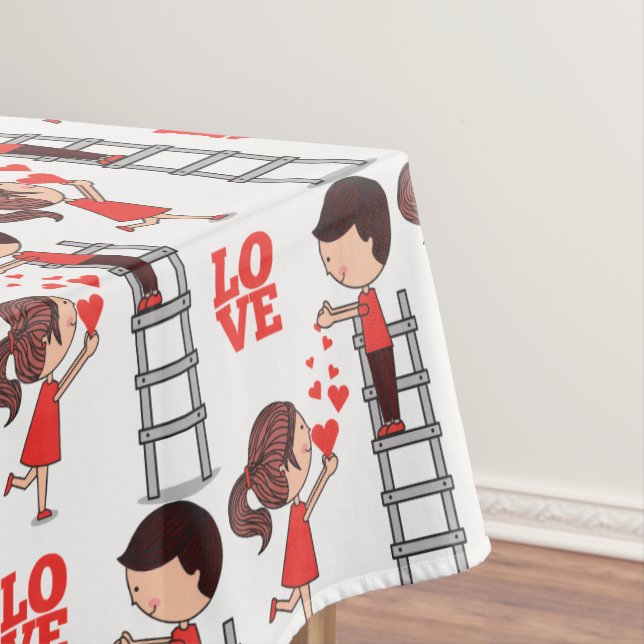 Toalha de mesa do Dia dos Namorados Corações Verme (Posição Original)