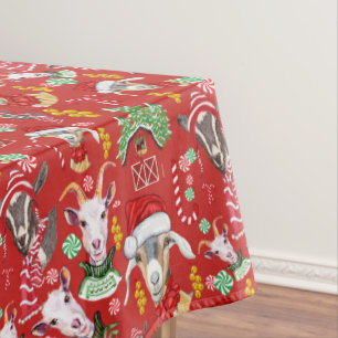 Toalha De Mesa Doces de GOATS natalinos e sinos de junção GetYerG