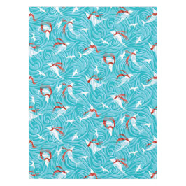 Toalha De Mesa Dolphin Joy Tropical Ocean Christmas/Aqua, Red,