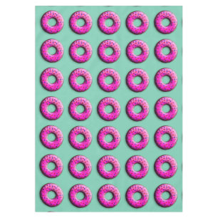Toalha De Mesa Donut Rosa com confeitos coloridos + suas ideias