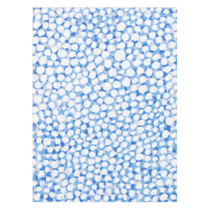 Toalha De Mesa Doodle Blue White Dots Floral Flor Watercolor