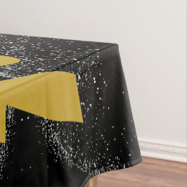 Toalha De Mesa Dourado "NÃO HOJE!" com brilho prateado em preto |