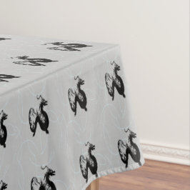 Toalha De Mesa Dragões negros na cinza