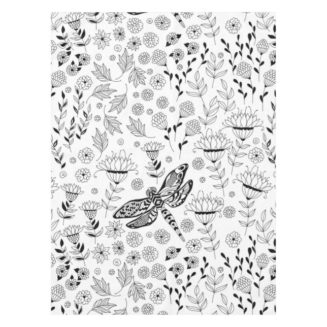 Toalha De Mesa Dragonfly e flores (Frente)