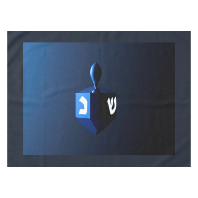 Toalha De Mesa Dreidel Azul Metálico (Frente (Horizontal))