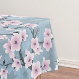 Toalha De Mesa Dusky Pink Dusty Blue Cherry Blossoms
