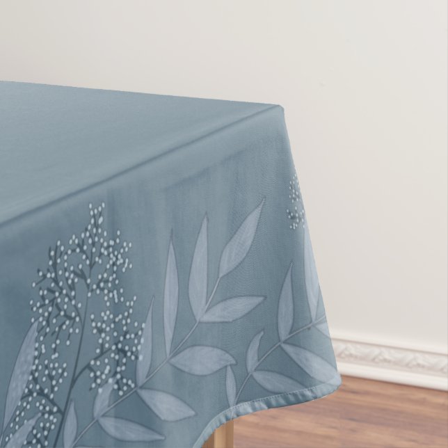 Toalha De Mesa Dusty Blue Wedding Vintage Botanical (Posição Original)
