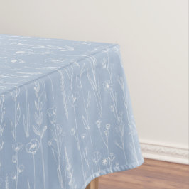 Toalha De Mesa Dusty Blue Wildflower Baby Shower Tablecloth