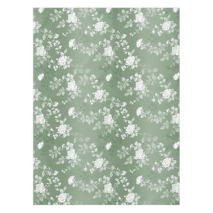 Toalha De Mesa Dusty Sage Floral Verde Flor Padrão Verde
