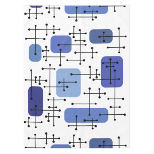 Toalha De Mesa Eames Era Art Crosshairs White Blue