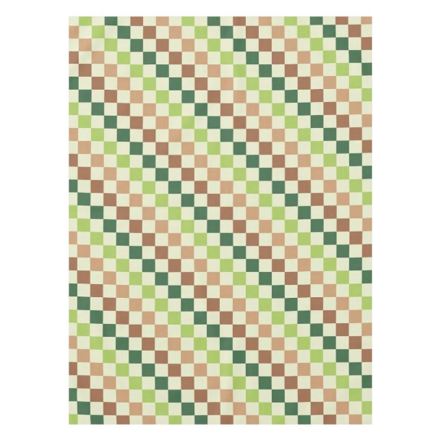 Toalha De Mesa Earthy rainbow diagonal checkerboard pattern (Frente)