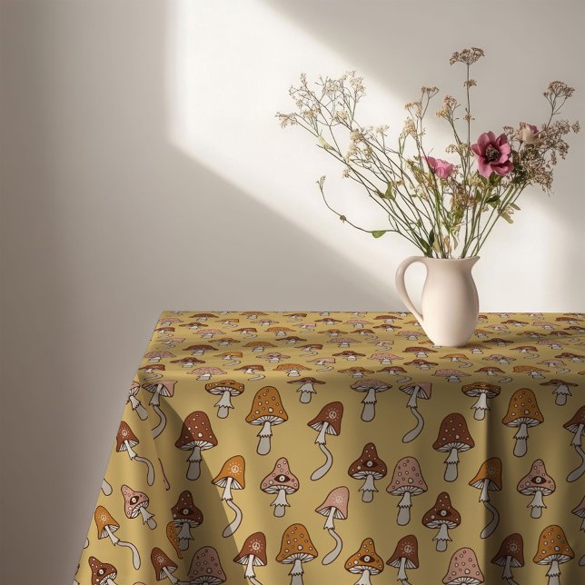 Toalha De Mesa Eclectic Retro Tablecloth Warm Tones & Soft Hues (Eclectic Retro Tablecloth Warm Tones & Soft Hues)