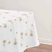 Edelweiss Alpina Flower Watercolor Tablecloth