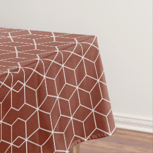 Toalha De Mesa Efeitos 3D Impressionantes: Cubos Brancos em Verme