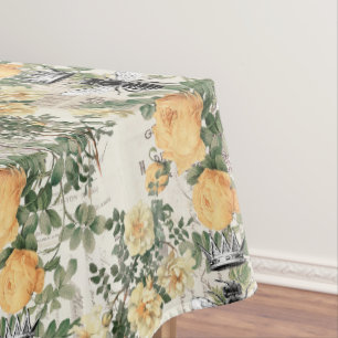 Toalha De Mesa Efêmero de Abelha Melífera Vintage Padrão Floral A