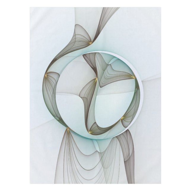 Toalha De Mesa Elegância Dourada abstrato Moderna Turquesa Brown (Frente)