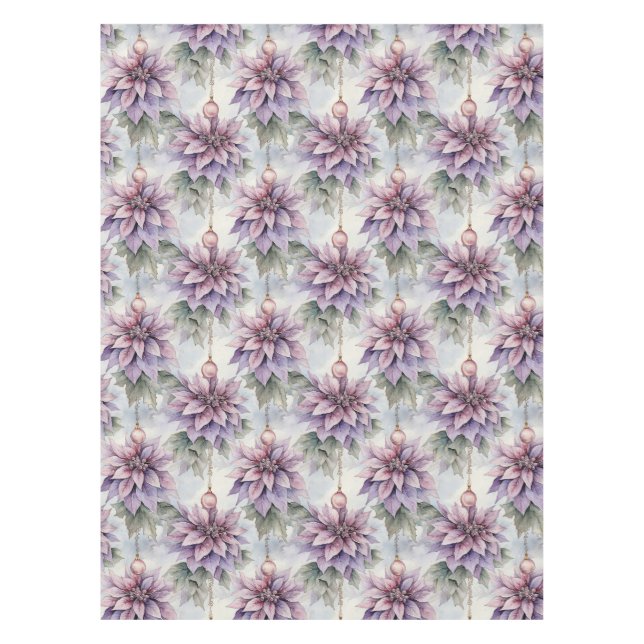 Toalha De Mesa Elegância Roxa e Dourada (Frente)