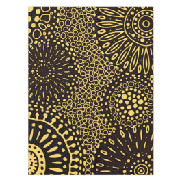 Toalha De Mesa Elegant Black Gold Ethnic Floral Tablecloth