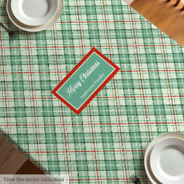 Toalha De Mesa Elegant Plaid Tablecloth Custom Name Holiday Decor