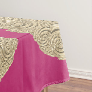 Toalha De Mesa Elegante art nouveau gold fuschia rosa-moderno