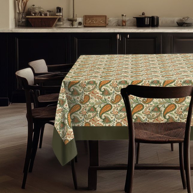 Toalha De Mesa Elegante Boho Tablecloth com Paisley Swirl Design (Elegant Boho Tablecloth with Paisley Swirl Design)