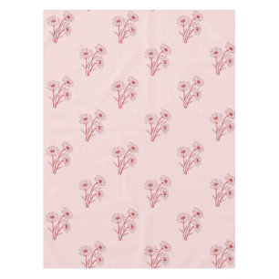 Toalha De Mesa Elegante Boho Vintage Rosa Padrão Floral Primavera