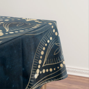 Toalha De Mesa Elegante Dourado Mandala Blue Galaxy Design