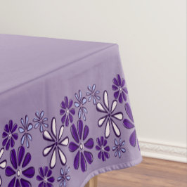 Toalha De Mesa Elegante Fronteira de Floral Roxa Família Jantando