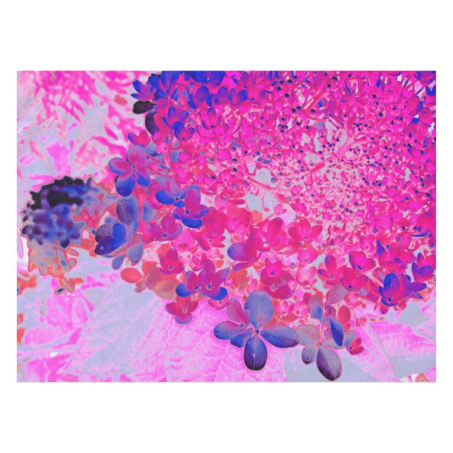 Toalha De Mesa Elegante Fúchsia e Iluminismo Azul Escuro (Frente (Horizontal))