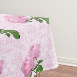 Toalha De Mesa Elegante Rosa Damasco Floral 