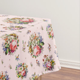 Toalha De Mesa Elegante Rosas Vintage Padrão Floral a Rosa