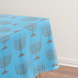 Toalha De Mesa Elegante Sky Blue | Chanukah Hanukkiyah | MENORAH
