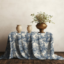 Elegante vintage Monograma azul toile de jouy