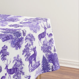 Toalha De Mesa Elegante Vintage Periwinkle Blue French Toile Deer