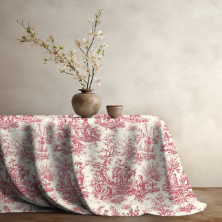 Toalha De Mesa Elegante vintage vermelho toile d jouy impresso