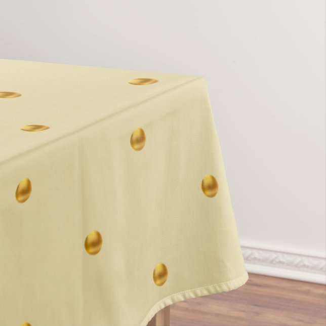Toalha De Mesa Elegantes Bolinhas Douradas em Bege Champanhe (Posição Original)