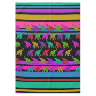 Toalha De Mesa Elephant Walk & Stripes Pattern + suas ideias
