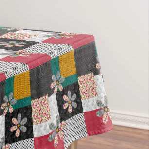 Toalha De Mesa Em cores multicoloridas padrão rústico em patchwor