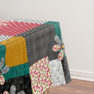 Toalha De Mesa Em cores multicoloridas padrão rústico em patchwor
