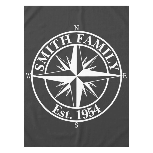 Toalha De Mesa Emblema personalizável do monograma de estrela de  (Frente)