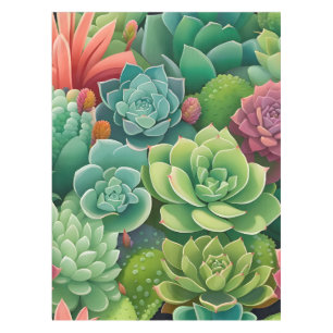 Toalha De Mesa Emerald Botanical Succulent Elegance