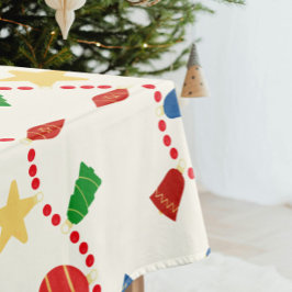 Toalha De Mesa Enfeites de natal Azuis Dourados Vermelhos Retroat