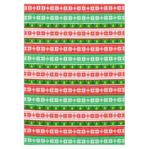 TOALHA DE MESA ENFEITES DE NATAL DESIGN VERDE BRANCA VERMELHA