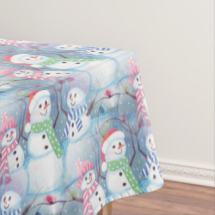 Toalha De Mesa Engraçada Engraçada Época de inverno Neves Aquarel