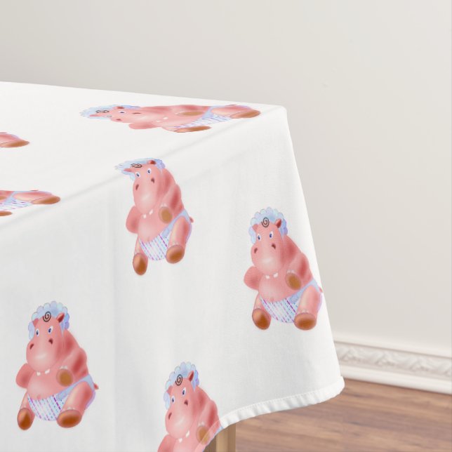 Toalha De Mesa Engraçado Bebê Hippo Tablecloth (Posição Original)
