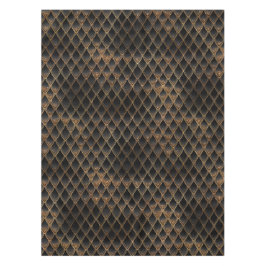 Toalha De Mesa Escamas de Dragão Brilhantes Preto e Dourado