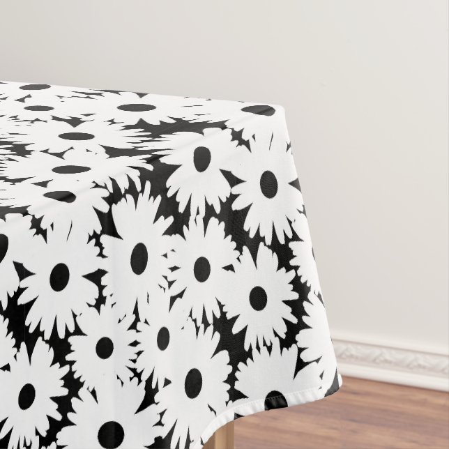 Toalha De Mesa Espaço Negativo é branco em preto (Posição Original)