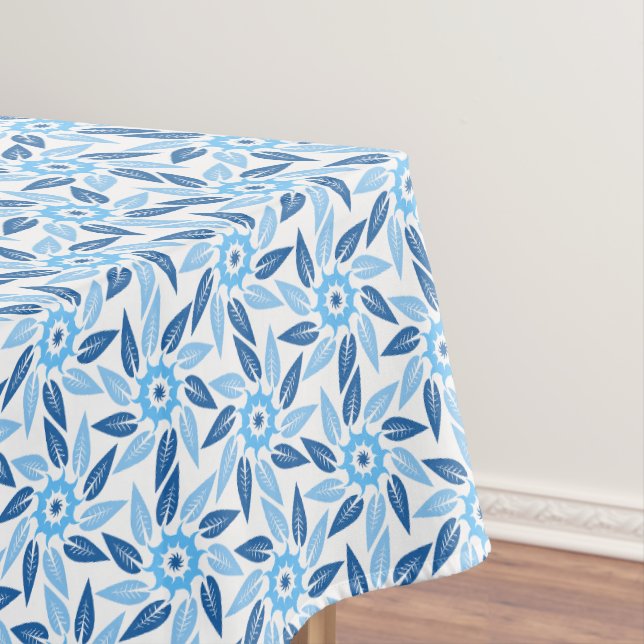 Toalha De Mesa Espiral Floral Azul (Posição Original)